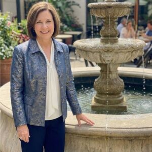 Alfred Dunner Metallic Blue Blazer